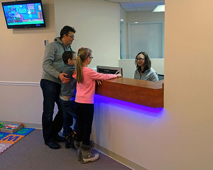 Holmdel, NJ pediatric office - reception desk